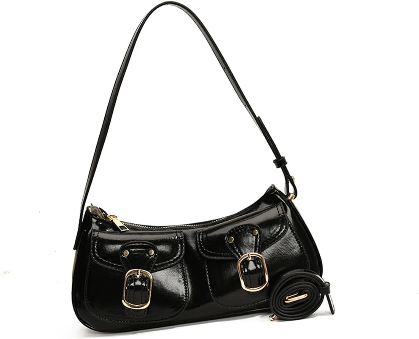 Retro Shoulder Bag Fashionable Crossbody Bags PU Leather Armpit Purse Casual Underarm Bags for Women and Girls