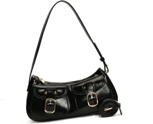 Retro Shoulder Bag Fashionable Crossbody Bags PU Leather Armpit Purse Casual Underarm Bags for Women and Girls
