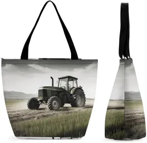 Reusable Shopping Bags for Women Large Grocery Bags Travel Tote Bags Tractor Agriculture Tranquil Shoulder Bag for Work