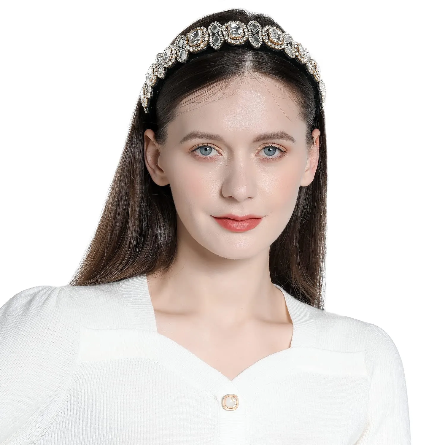 Rhinestones Headbands For Women's Hair Accessories Embellished Crystal Beaded Headbands For Women Bling Chains Diamond Hairband Party Girl
