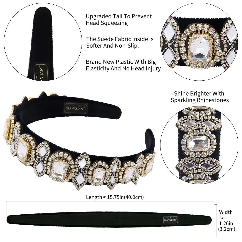 Rhinestones Headbands For Women's Hair Accessories Embellished Crystal Beaded Headbands For Women Bling Chains Diamond Hairband Party Girl