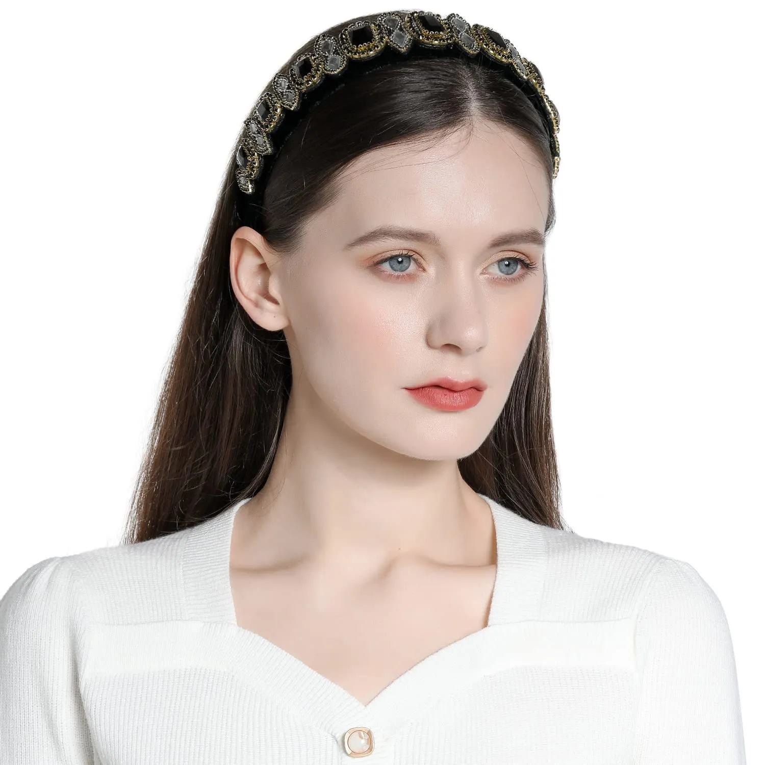 Rhinestones Headbands For Women's Hair Accessories Headbands Embellished Headbands For Women's Hair Fashion Crystal Beaded Headbands For Women Bling Chains Diamond Hairband Party Girl