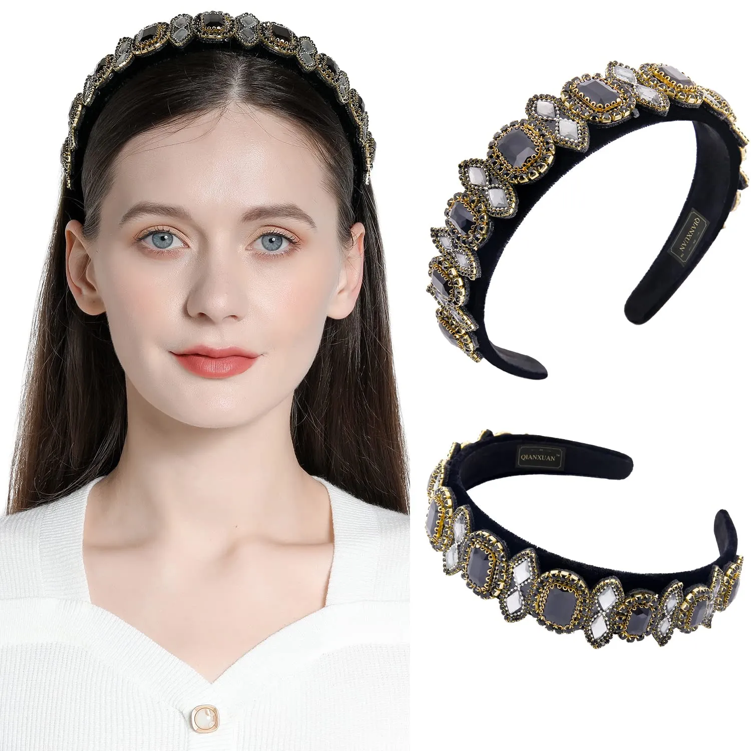 Rhinestones Headbands For Women's Hair Accessories Headbands Embellished Headbands For Women's Hair Fashion Crystal Beaded Headbands For Women Bling Chains Diamond Hairband Party Girl