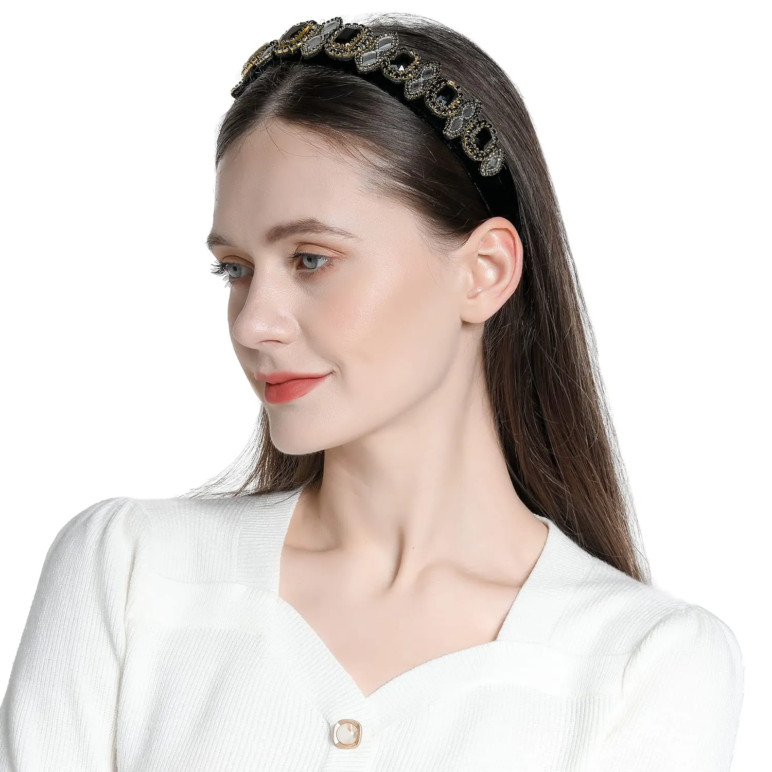 Rhinestones Headbands For Women's Hair Accessories Headbands Embellished Headbands For Women's Hair Fashion Crystal Beaded Headbands For Women Bling Chains Diamond Hairband Party Girl