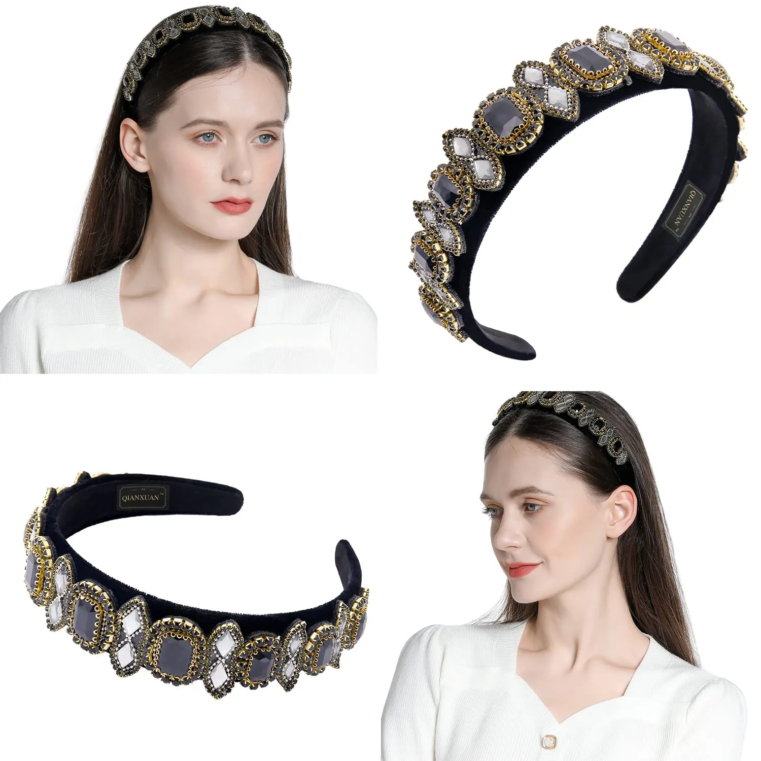 Rhinestones Headbands For Women's Hair Accessories Headbands Embellished Headbands For Women's Hair Fashion Crystal Beaded Headbands For Women Bling Chains Diamond Hairband Party Girl