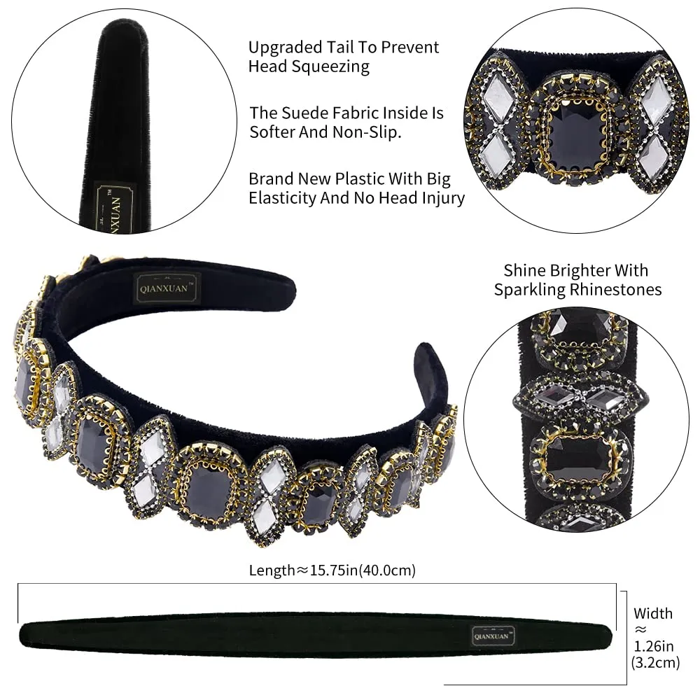 Rhinestones Headbands For Women's Hair Accessories Headbands Embellished Headbands For Women's Hair Fashion Crystal Beaded Headbands For Women Bling Chains Diamond Hairband Party Girl