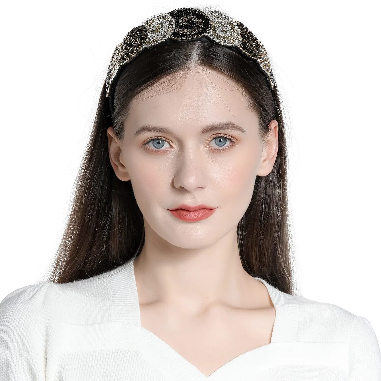 Rhinestones Headbands - Women's Embellished Crystal Beaded Fashion Bling Chains Diamond Headbands