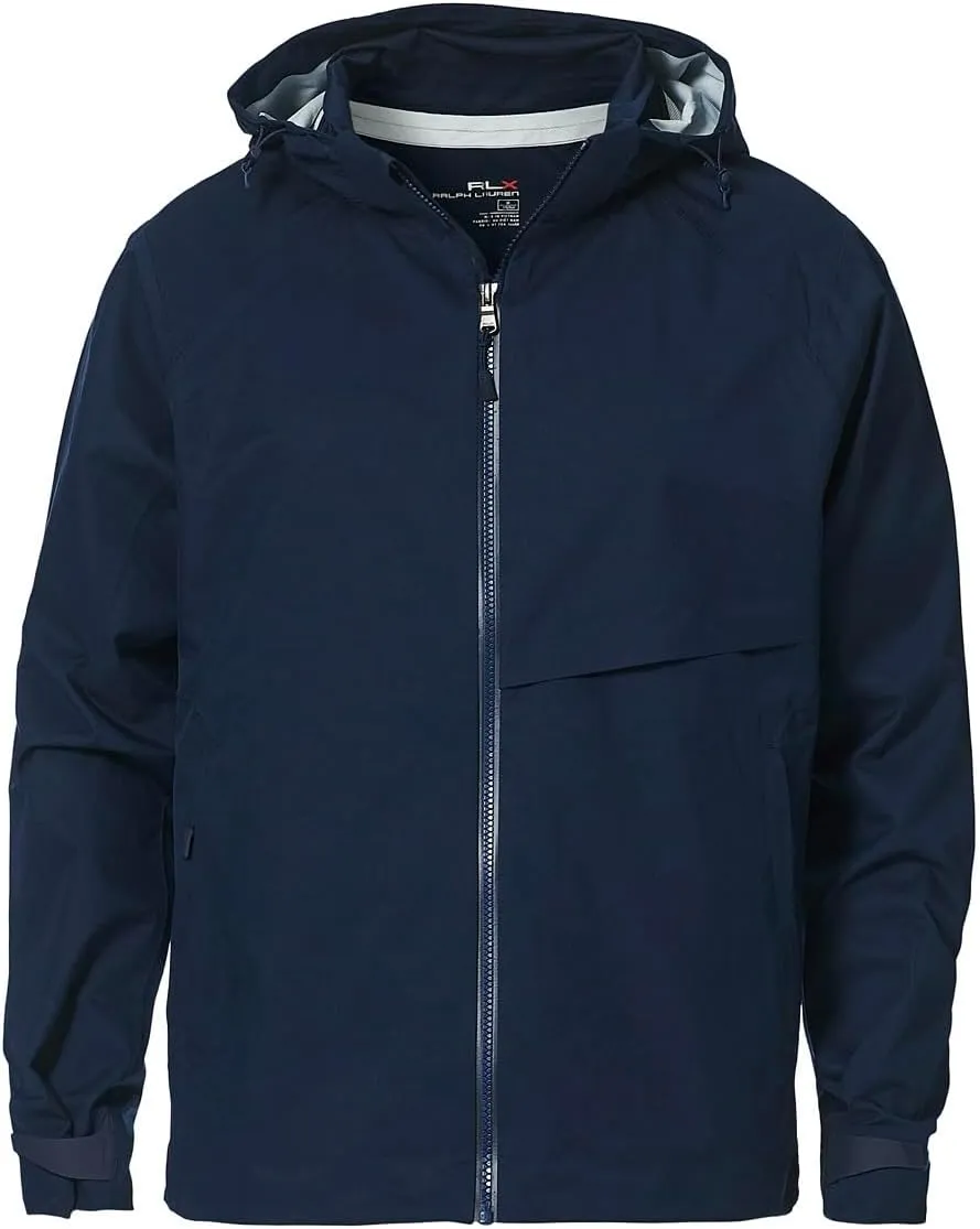 Rlx Ralph Lauren Men's Water-Repellent Hooded Jacket, Navy Blue, Large