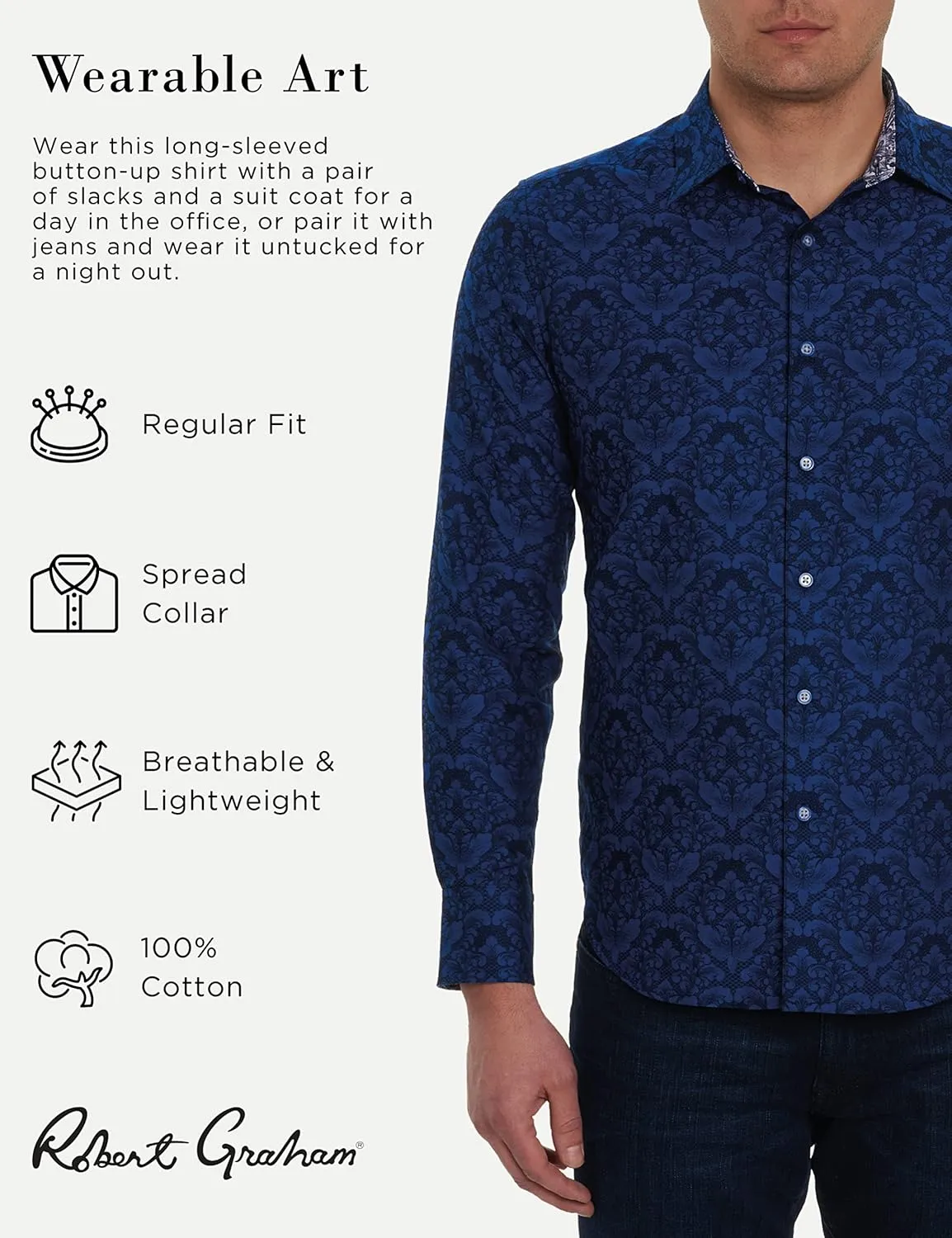 Robert Graham Men’s Bayview Cotton Button-Up Long-Sleeve Shirt