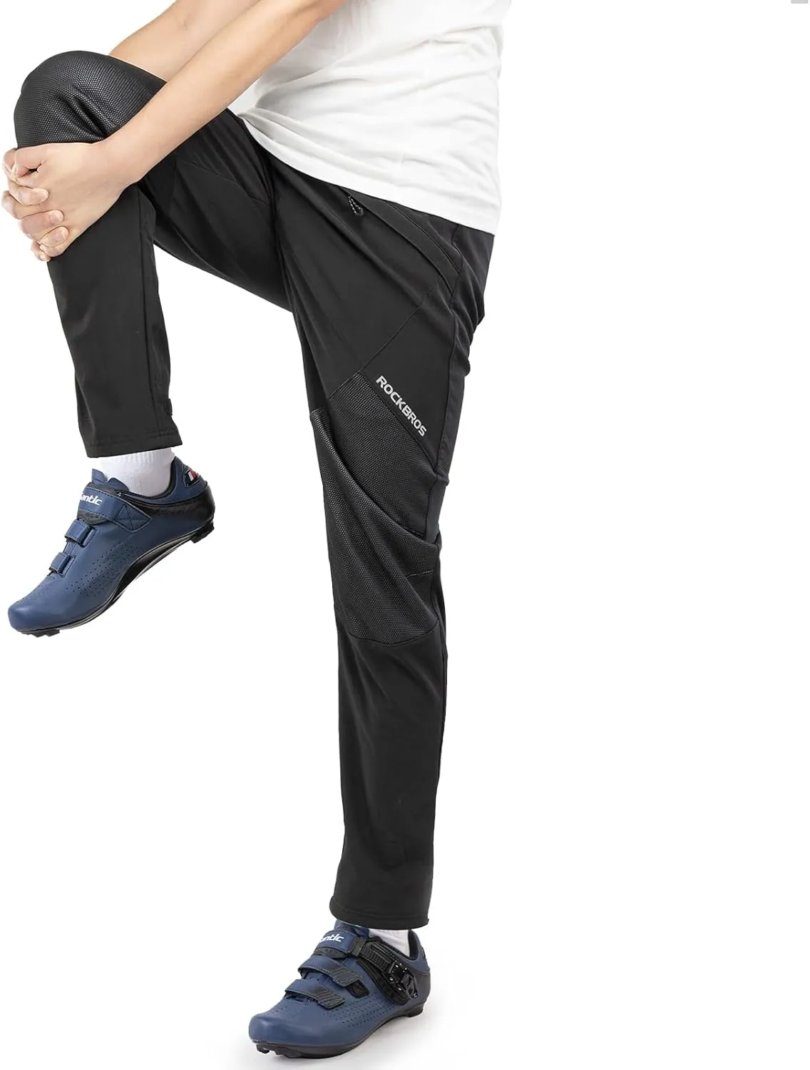 ROCKBROS Winter Cycling Pants for Men Thermal Windproof Mountain Bike Pants