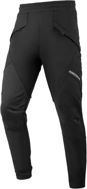 ROCKBROS Winter Cycling Pants for Men Thermal Windproof Mountain Bike Pants