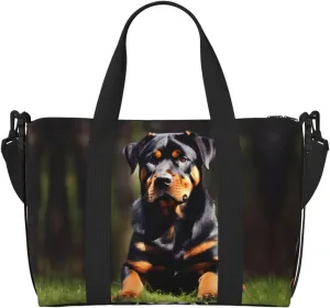 rottweiler wallpaper Duffel Bags for Traveling - Lightweight Personal Item Travel Bags for Women, Gym Bags for Men