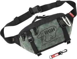Rough Enough Tactical Fanny Pack Crossbody Large Waist Bag for Men Fishing Hiking Travel in Waxed Canvas Army Green, 4L