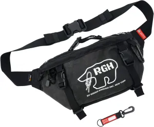 Rough Enough Tactical Fanny Pack Crossbody Large Waist Bag for Men Fishing Hiking Travel in Waxed Canvas Black, 4L