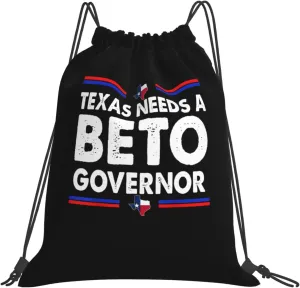 Rqwaaed Texas Needs A Beto Governor Versatile Drawstring Gym Bag Perfect Workouts Daily Essentials
