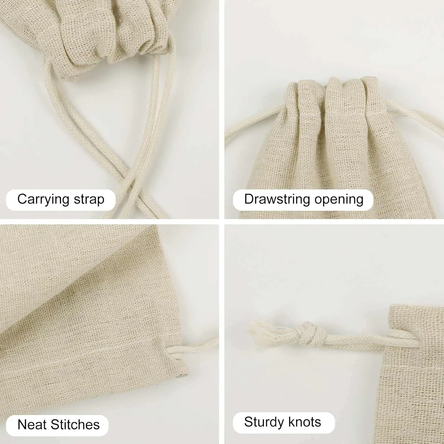 RTFGHJS 8 Pieces Drawstring Bags Country Railway Train Burlap Pouch Bag Linen Gift Pocket Jewelry Pouch for DIY Craft Party