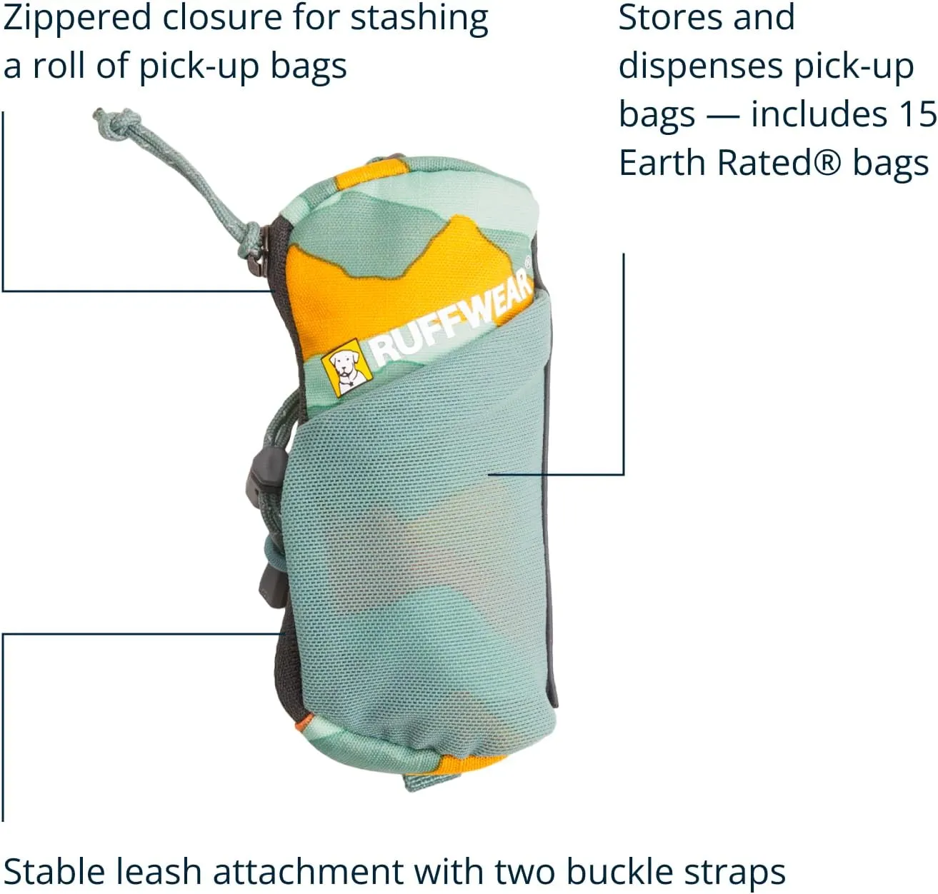 Ruffwear, Stash Bag Mini Pickup Bag Dispenser for Dog Owners, Spring Mountains