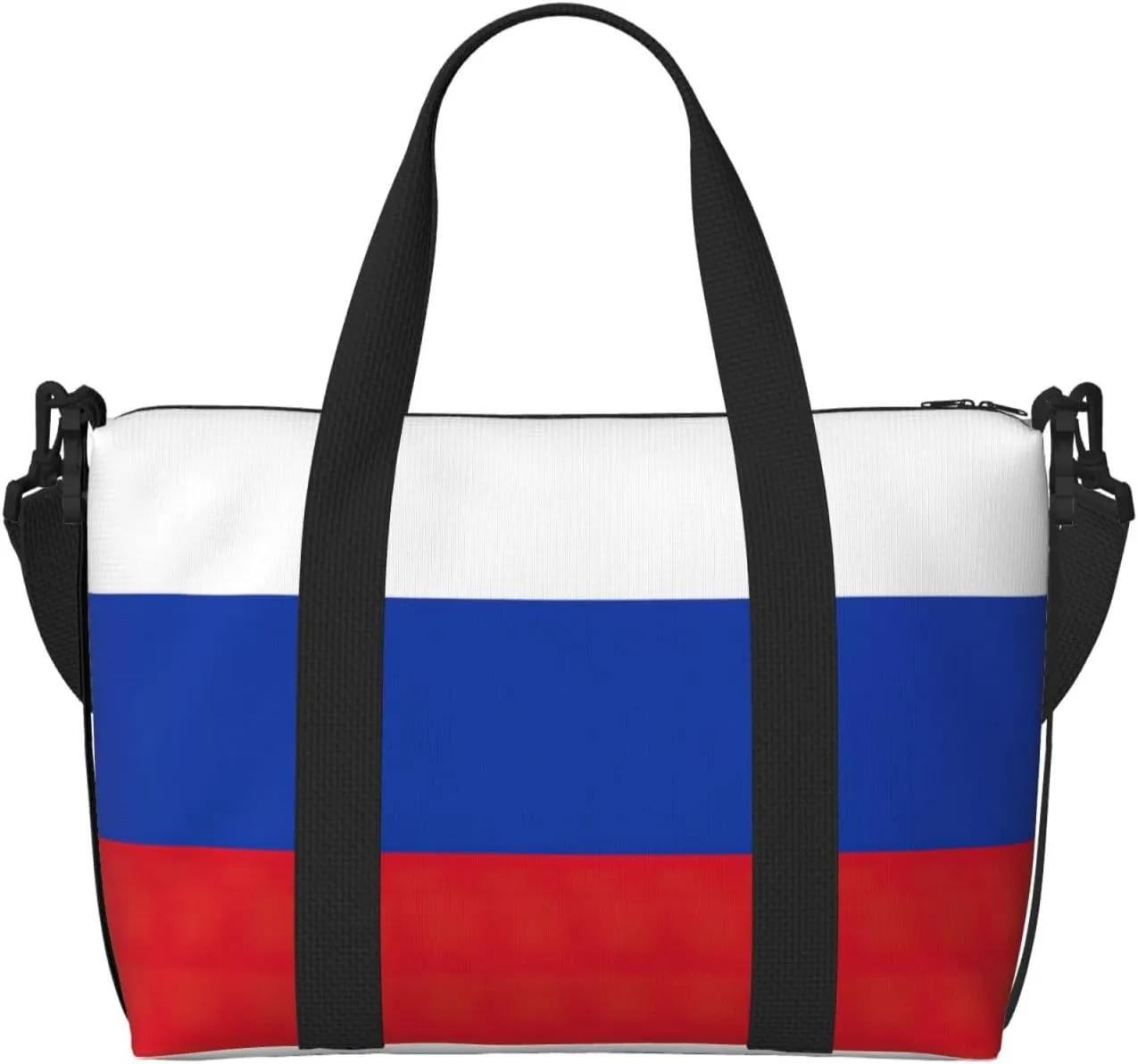 Russian Flag Travel Duffel Bag Carry On Tote Bags For Men,Weekender Overnight Bag,Sports Tote Gym Bag