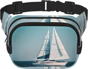 Sailboat Ship Landscape print Fashion Waist Packs Crossbody Belt Bag Fanny Pack for Women Crossbody for Traveling Running