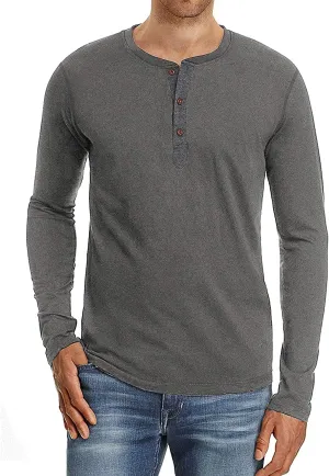 Sailwind Mens Henley Long Sleeve T-Shirt Cotton Casual Shirt