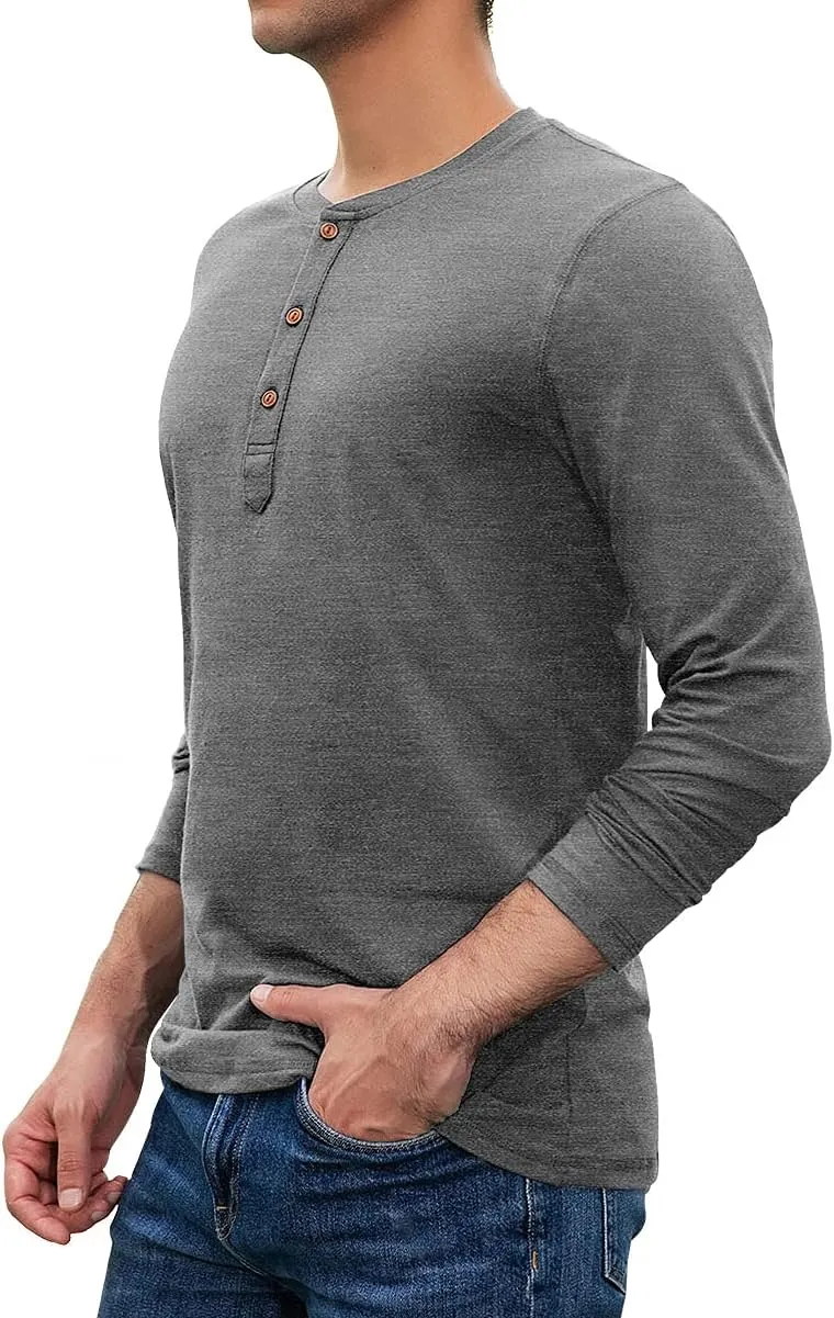 Sailwind Mens Henley Long Sleeve T-Shirt Cotton Casual Shirt