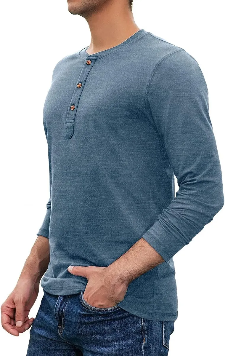 Sailwind Mens Henley Long Sleeve T-Shirt Cotton Casual Shirt