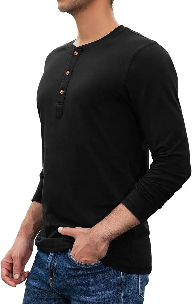 Sailwind Mens Henley Long Sleeve T-Shirt Cotton Casual Shirt