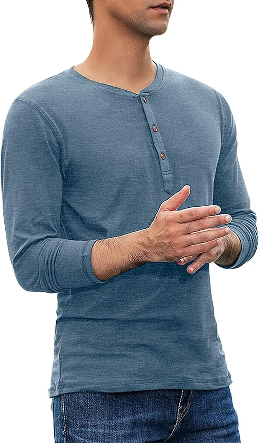 Sailwind Mens Henley Long Sleeve T-Shirt Cotton Casual Shirt