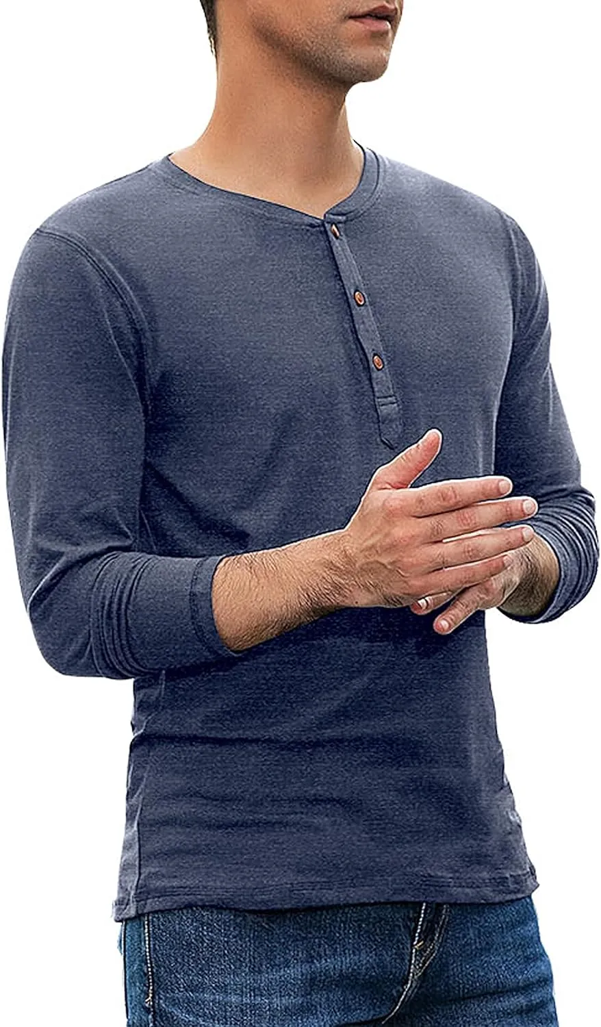 Sailwind Mens Henley Long Sleeve T-Shirt Cotton Casual Shirt