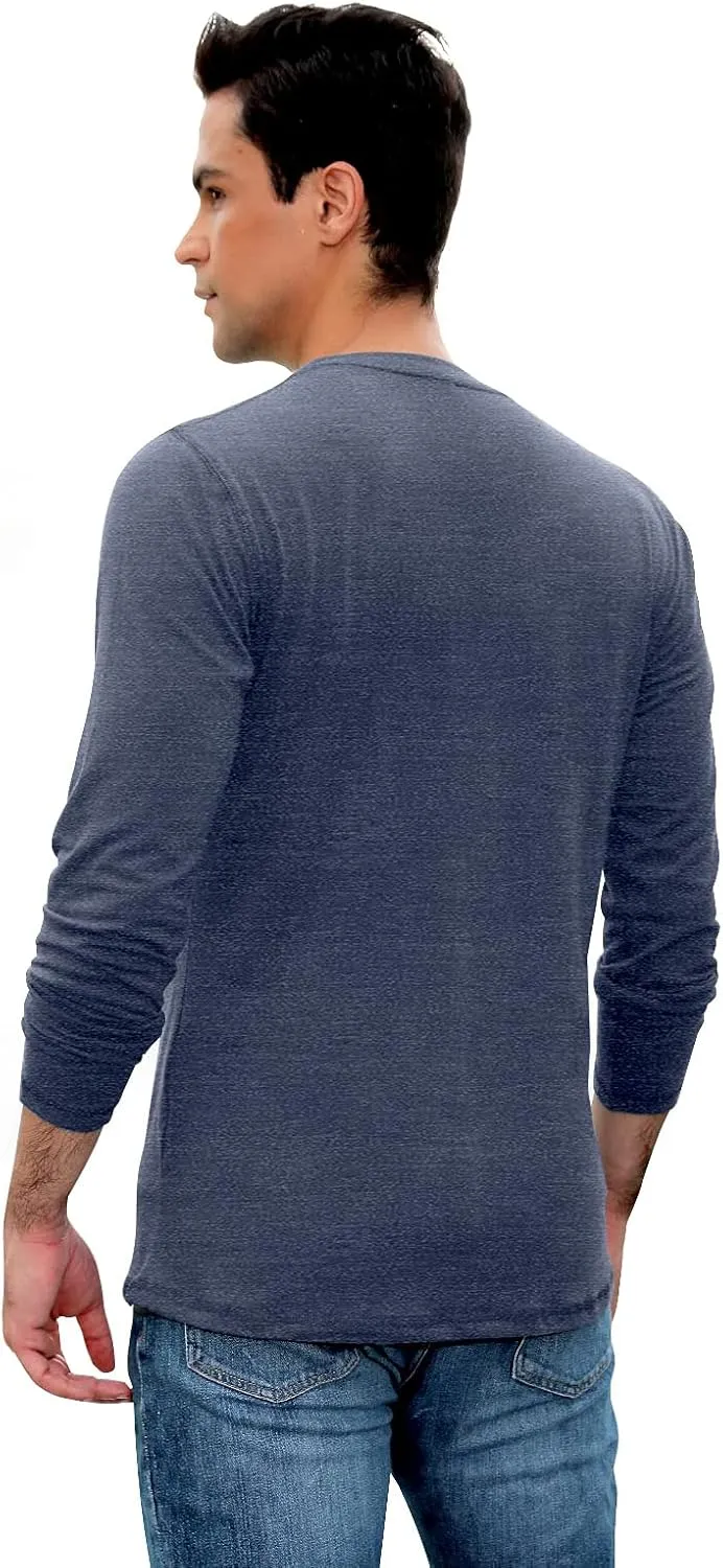 Sailwind Mens Henley Long Sleeve T-Shirt Cotton Casual Shirt