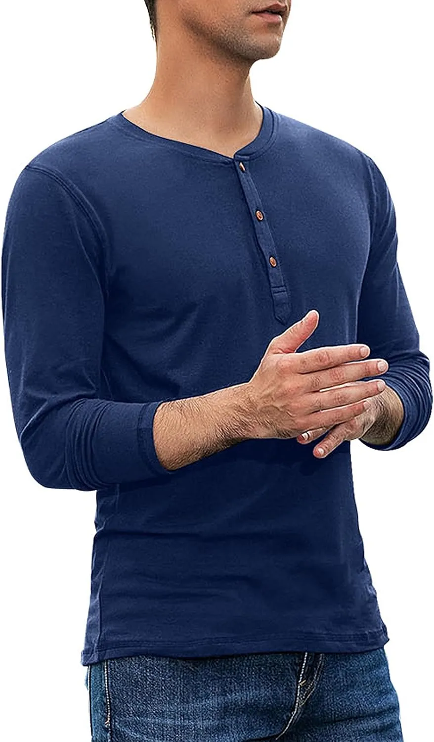 Sailwind Mens Henley Long Sleeve T-Shirt Cotton Casual Shirt