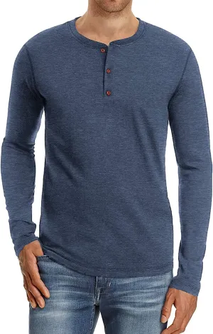 Sailwind Mens Henley Long Sleeve T-Shirt Cotton Casual Shirt
