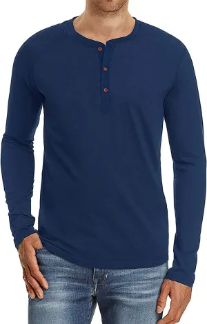 Sailwind Mens Henley Long Sleeve T-Shirt Cotton Casual Shirt