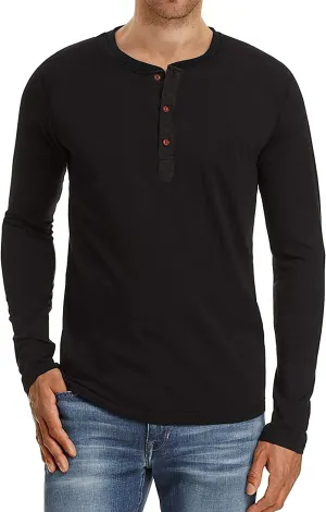 Sailwind Mens Henley Long Sleeve T-Shirt Cotton Casual Shirt
