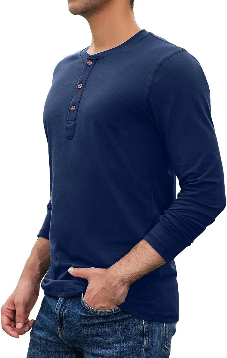 Sailwind Mens Henley Long Sleeve T-Shirt Cotton Casual Shirt