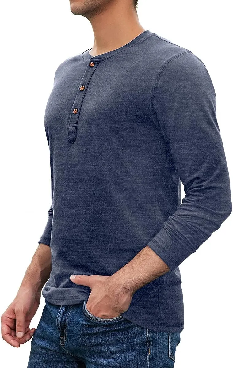 Sailwind Mens Henley Long Sleeve T-Shirt Cotton Casual Shirt