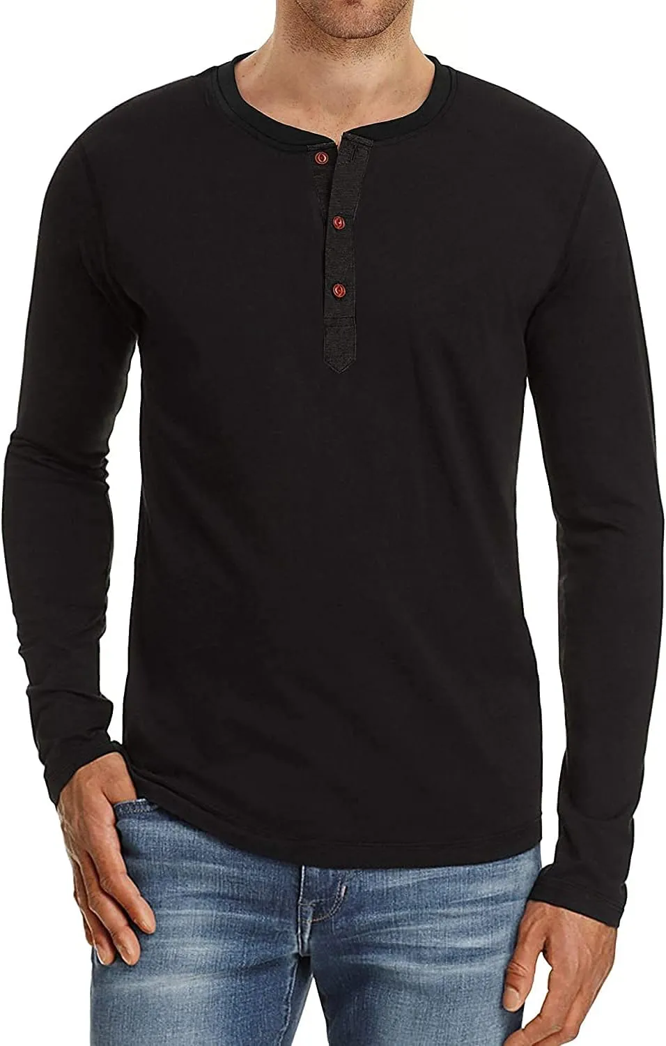 Sailwind Mens Henley Long Sleeve T-Shirt Cotton Casual Shirt