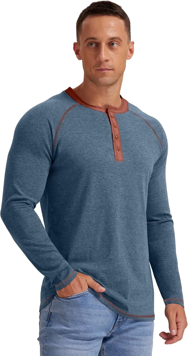 Sailwind Mens Henley Long/Short Sleeve T-Shirt Cotton Casual Shirt
