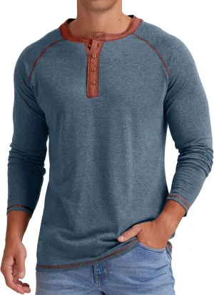 Sailwind Mens Henley Long/Short Sleeve T-Shirt Cotton Casual Shirt
