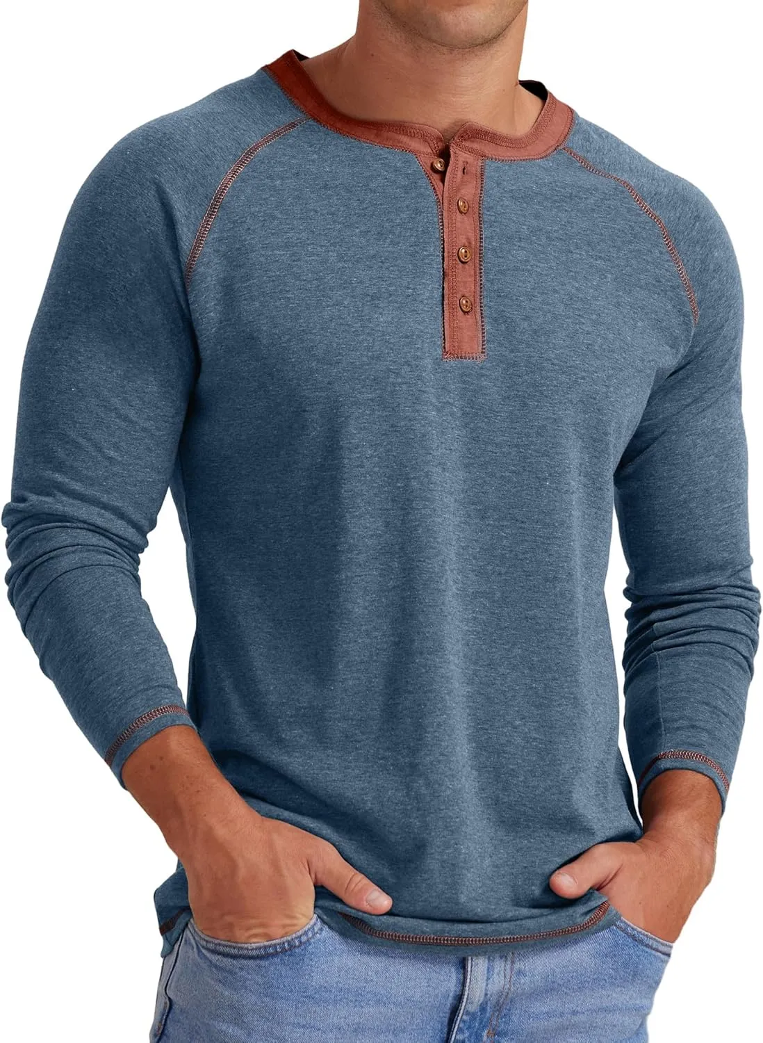 Sailwind Mens Henley Long/Short Sleeve T-Shirt Cotton Casual Shirt