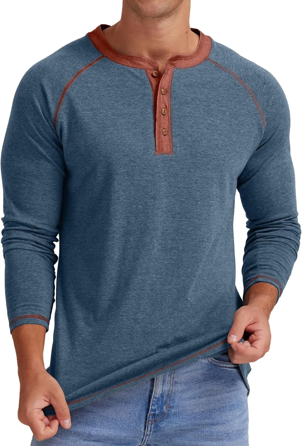 Sailwind Mens Henley Long/Short Sleeve T-Shirt Cotton Casual Shirt
