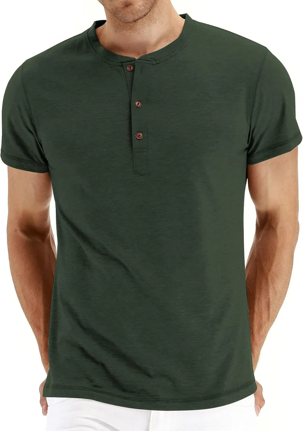 Sailwind Mens Henley Short Sleeve T-Shirt Cotton Casual Shirt