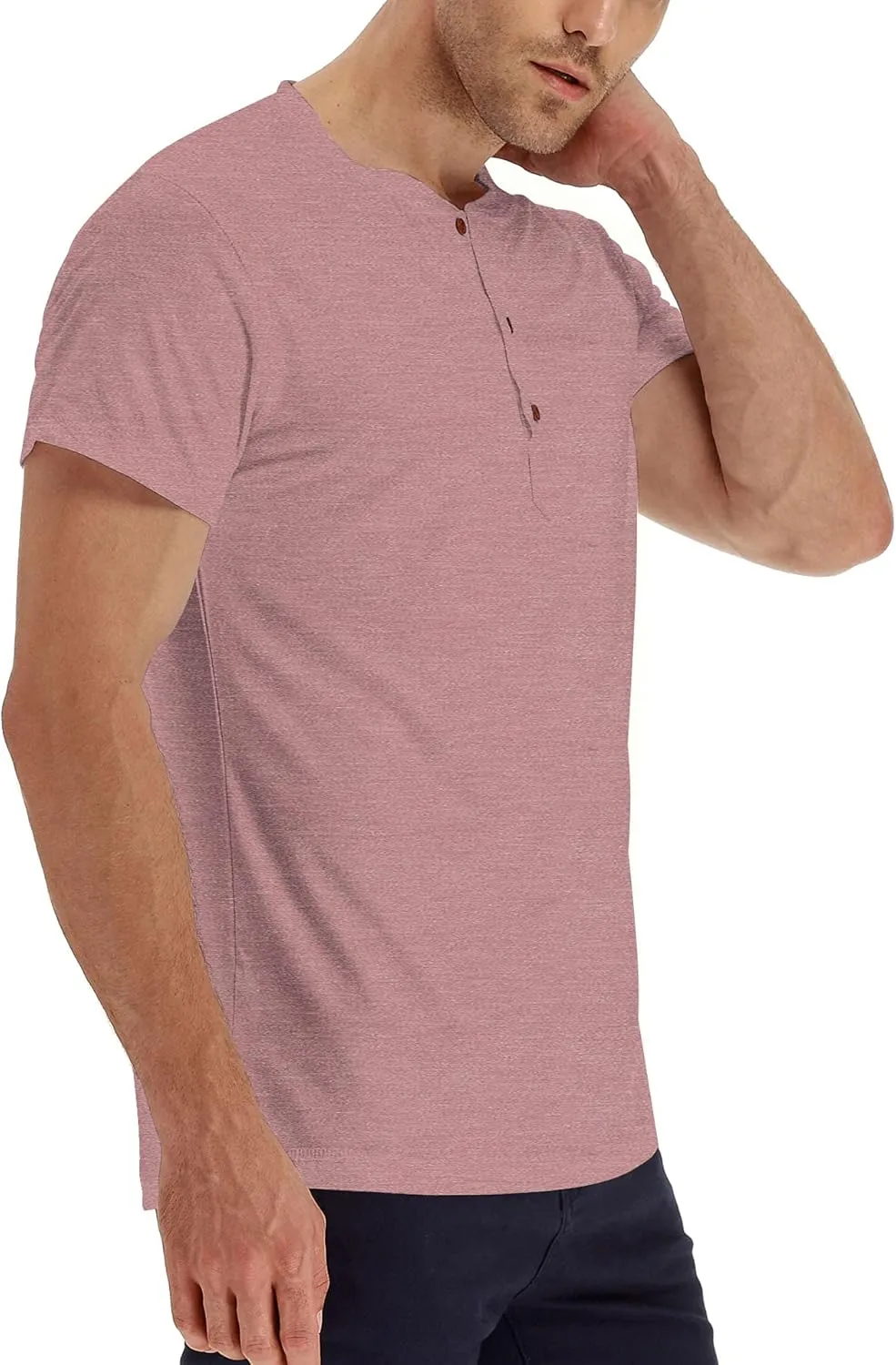 Sailwind Mens Henley Short Sleeve T-Shirt Cotton Casual Shirt