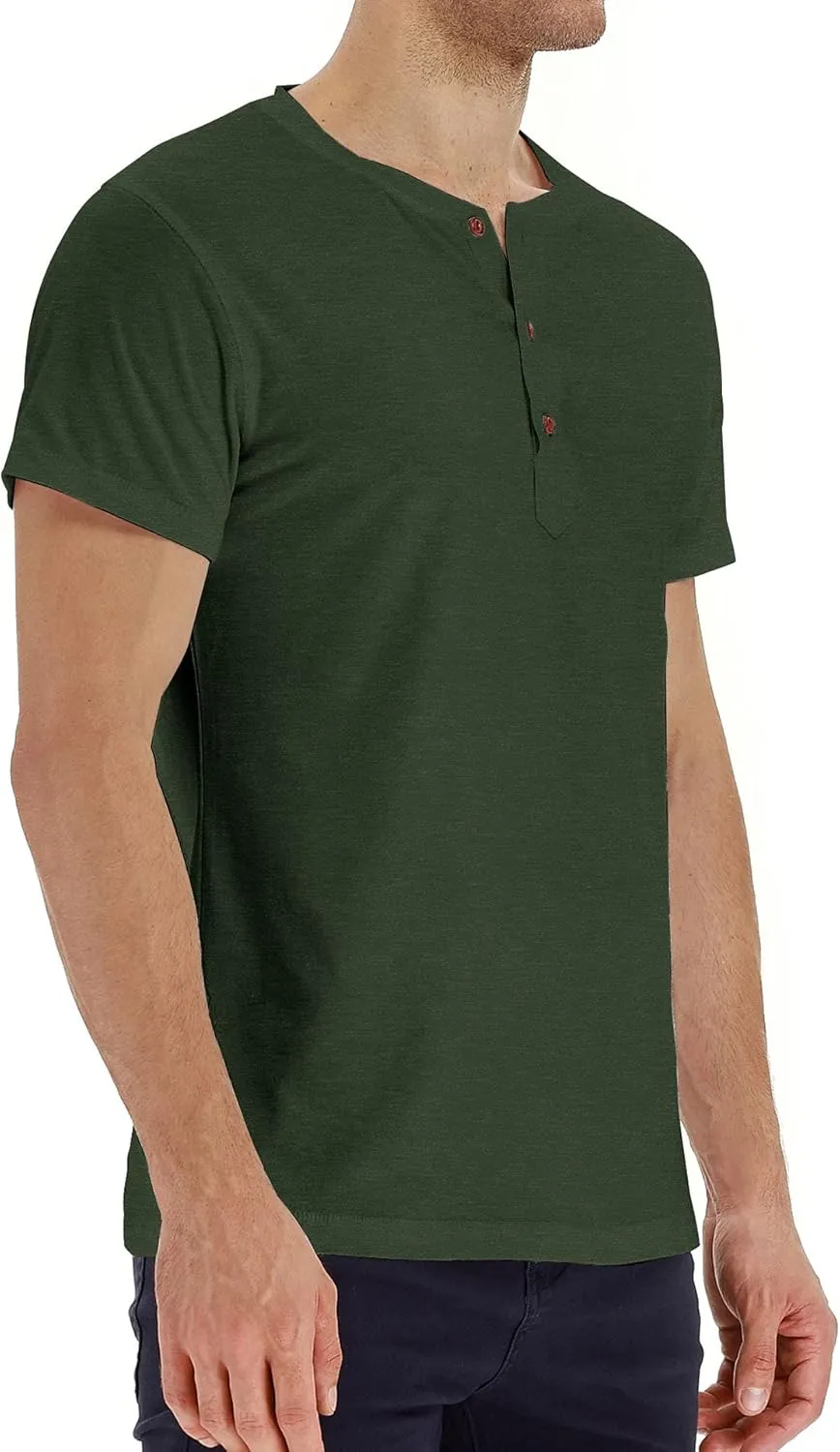 Sailwind Mens Henley Short Sleeve T-Shirt Cotton Casual Shirt