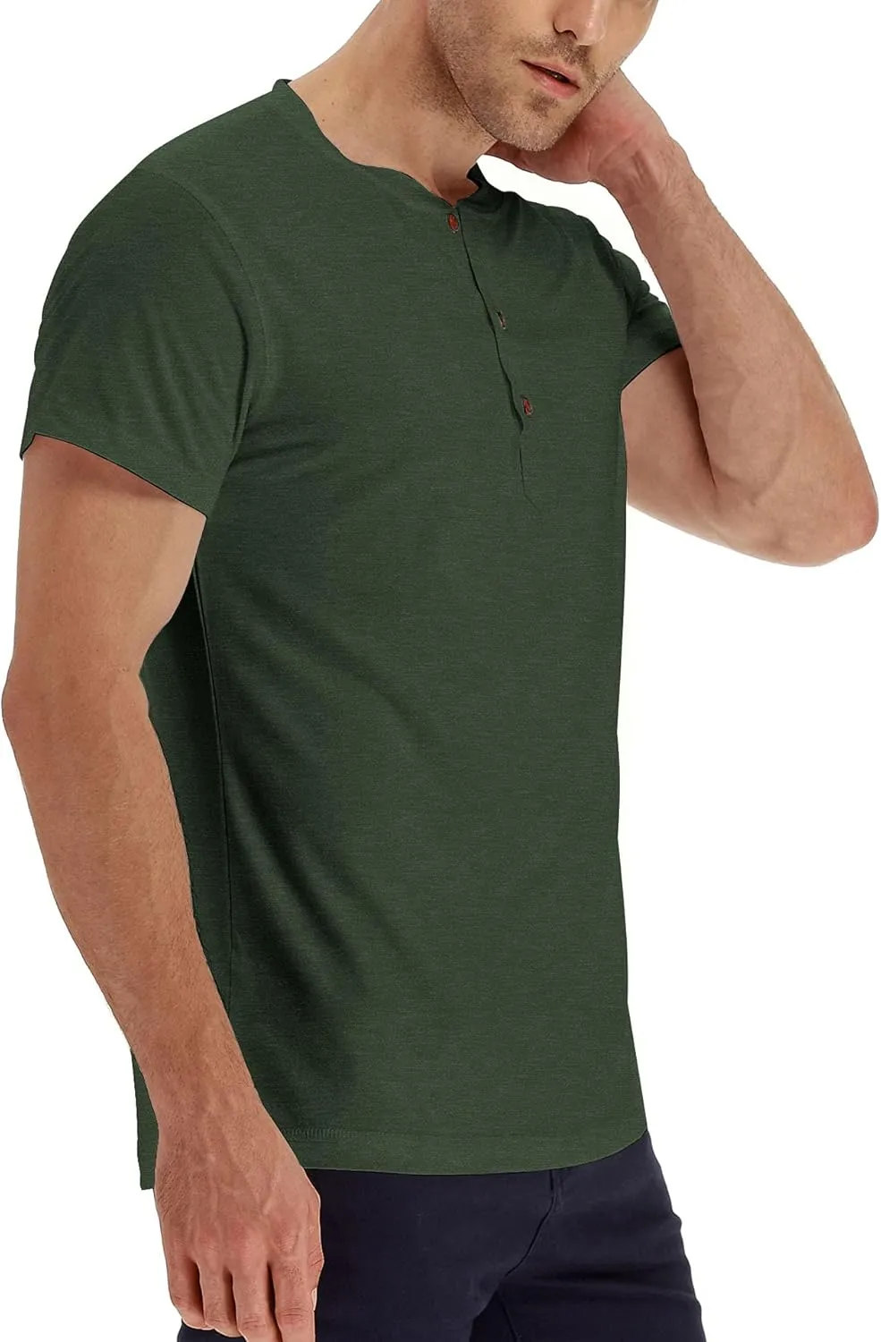 Sailwind Mens Henley Short Sleeve T-Shirt Cotton Casual Shirt