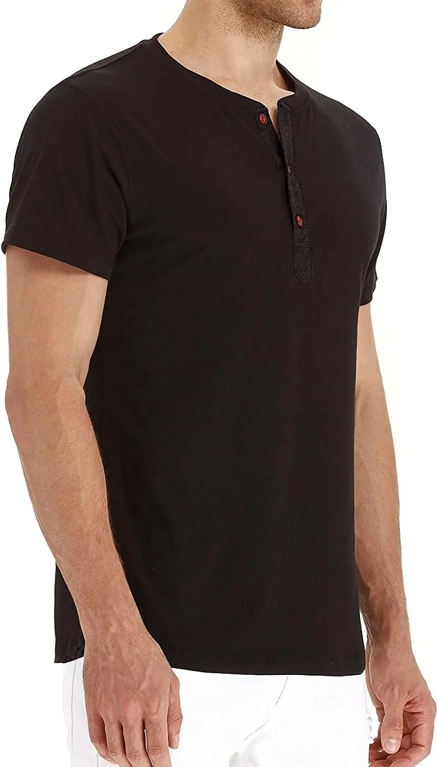 Sailwind Mens Henley Short Sleeve T-Shirt Cotton Casual Shirt