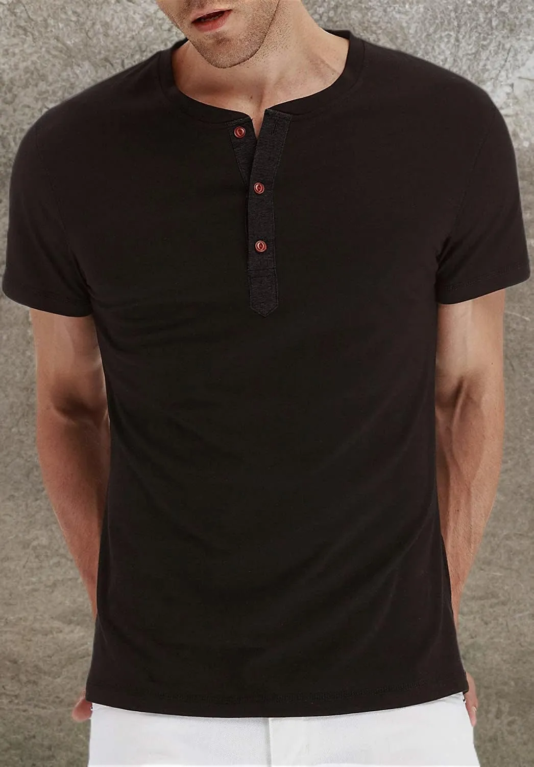 Sailwind Mens Henley Short Sleeve T-Shirt Cotton Casual Shirt