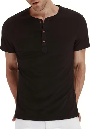 Sailwind Mens Henley Short Sleeve T-Shirt Cotton Casual Shirt