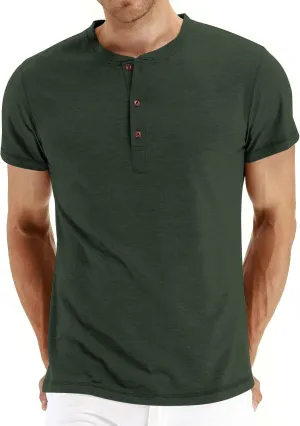 Sailwind Mens Henley Short Sleeve T-Shirt Cotton Casual Shirt