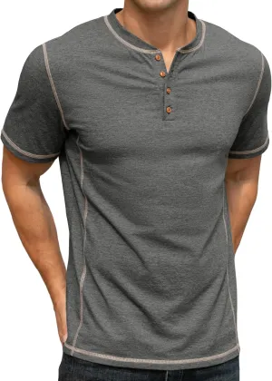 Sailwind Mens Henley Short Sleeve T-Shirt Cotton Maverick Shirt